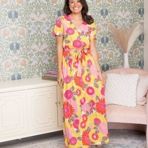 Vibrant Floral Maxi Dress by Emily Wonder